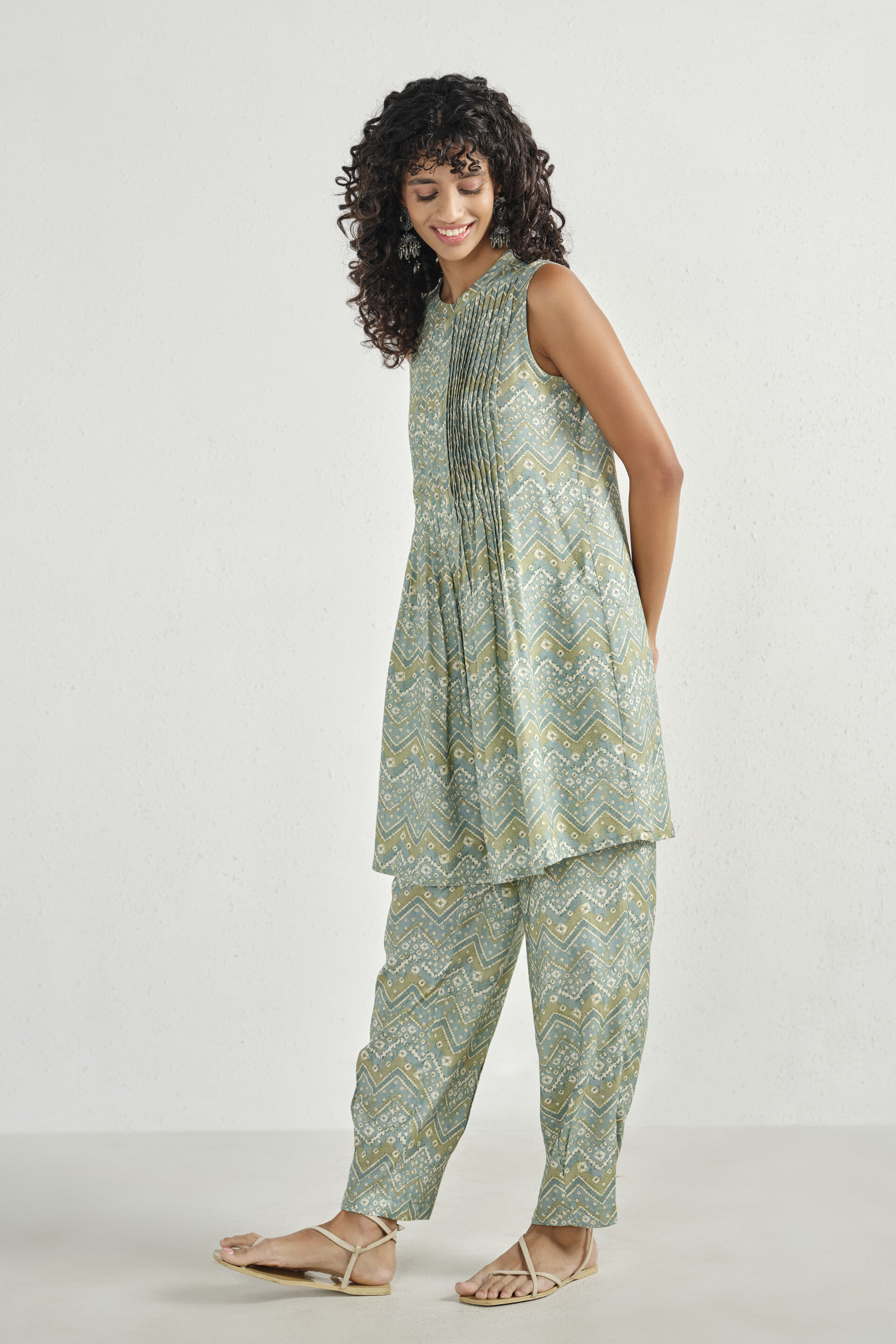 Trisha Teal Kurta Set, Teal, image 4